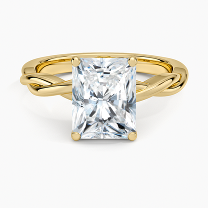Twisted Vine Solitaire Ring - Radiant Cut Center Stone