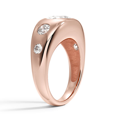 Sloane Flush Set Five Stone Diamond Dome Ring