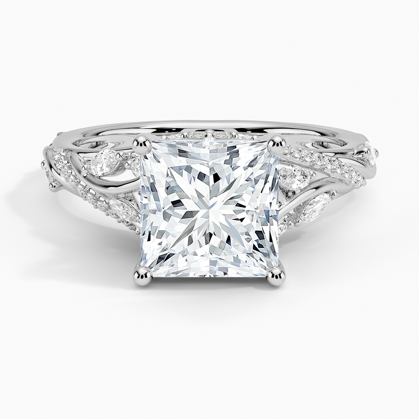 Begonia Vine Diamond Ring (1/2 ct. tw.) - Princess Cut Center Stone