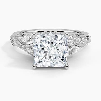 Begonia Vine Diamond Ring (1/2 ct. tw.) - Princess Cut Center Stone