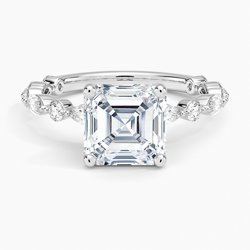 Versailles Three-Quarter Coverage Diamond Ring (1/2 ct. tw.) - Asscher Cut Center Stone