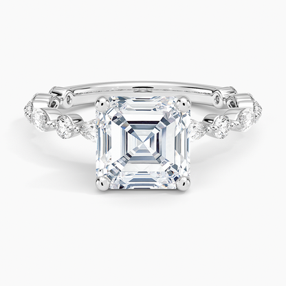 Versailles Three-Quarter Coverage Diamond Ring (1/2 ct. tw.) - Asscher Cut Center Stone