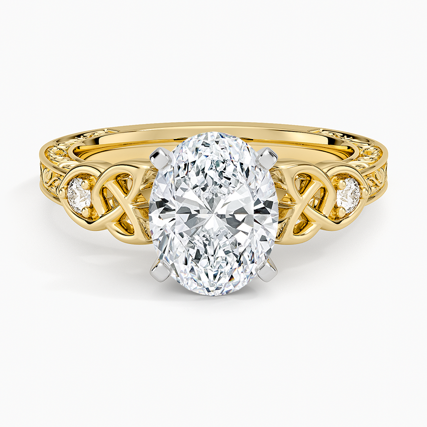 Aberdeen Celtic Diamond Ring - Oval Cut Center Stone