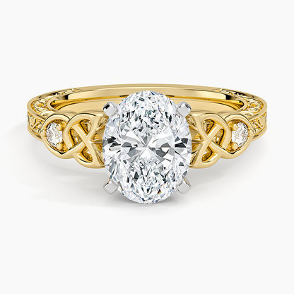Aberdeen Celtic Diamond Ring - Oval Cut Center Stone