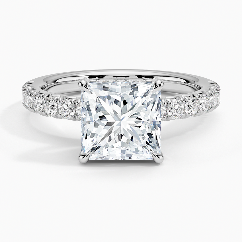 Olympia Half Coverage Diamond Ring (1/2 ct. tw.) - Princess Cut Center Stone