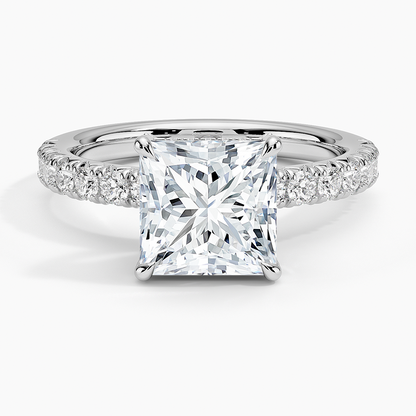 Olympia Half Coverage Diamond Ring (1/2 ct. tw.) - Princess Cut Center Stone
