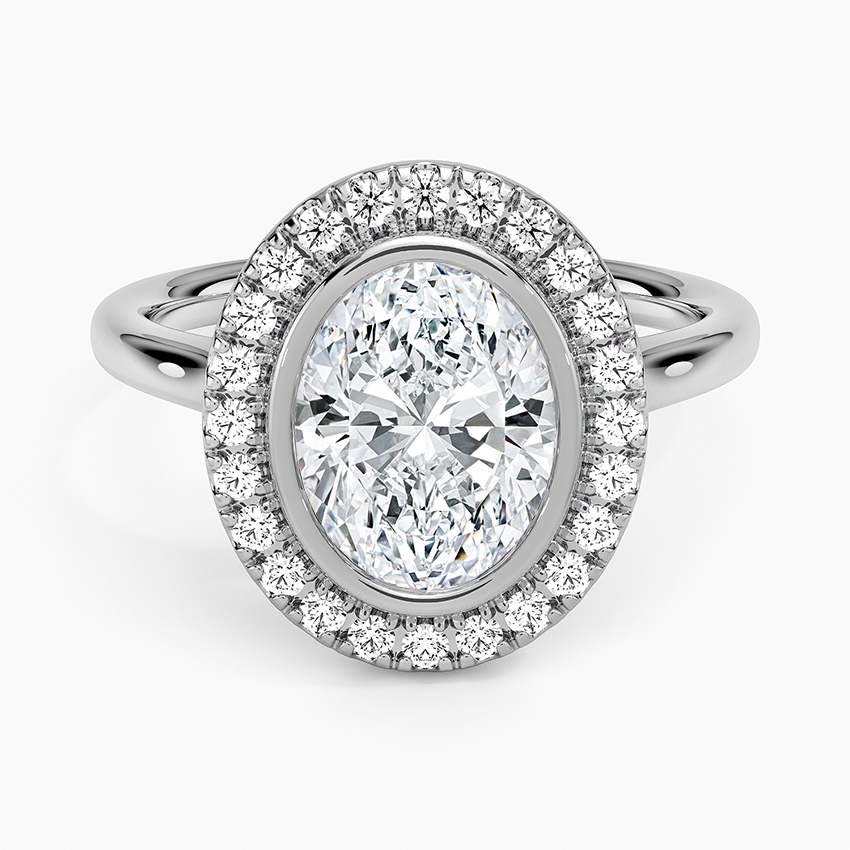 Bezel Halo Diamond Ring (1/4 ct. tw.) - Oval Center Stone
