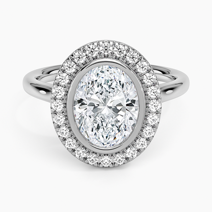 Bezel Halo Diamond Ring (1/4 ct. tw.) - Oval Center Stone
