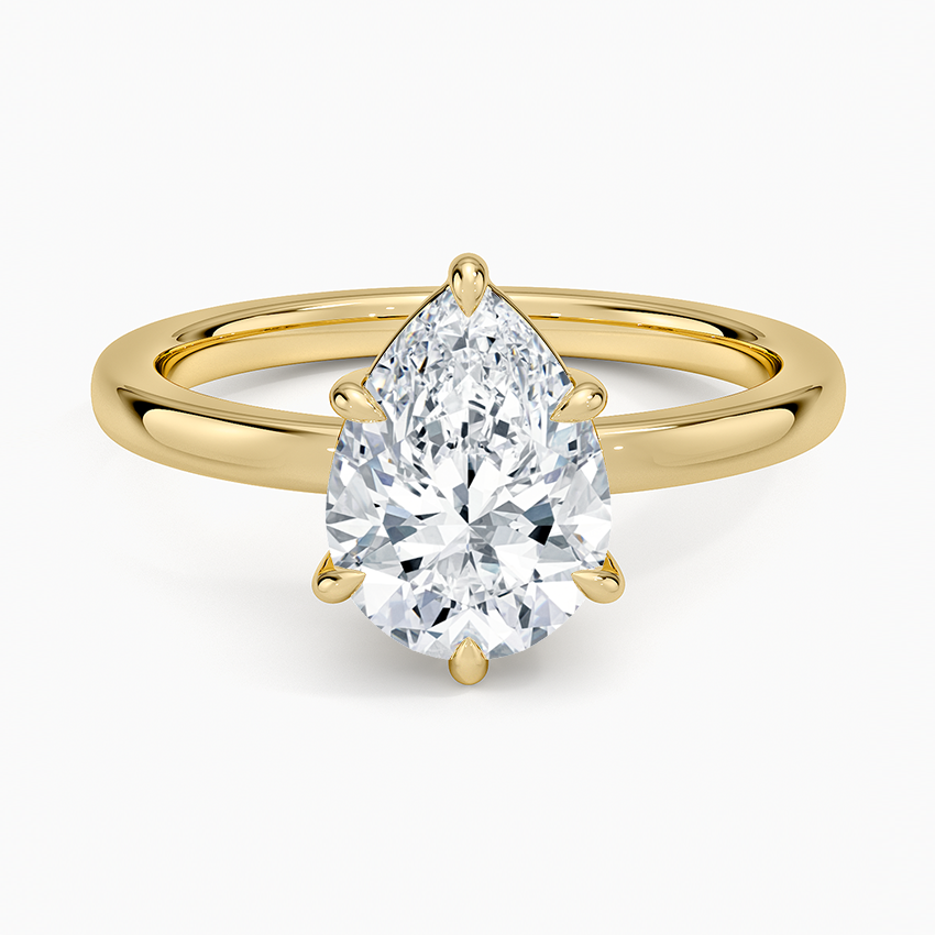 Dara Low-Profile Solitaire Ring - Pear Center Stone