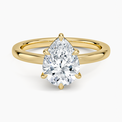 Dara Low-Profile Solitaire Ring - Pear Center Stone