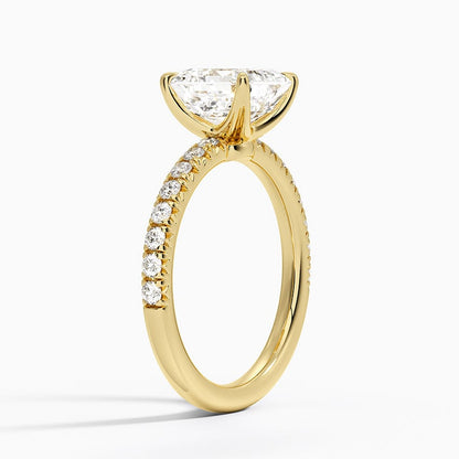 Amelie Half Coverage Diamond Ring - Asscher Cut Center Stone