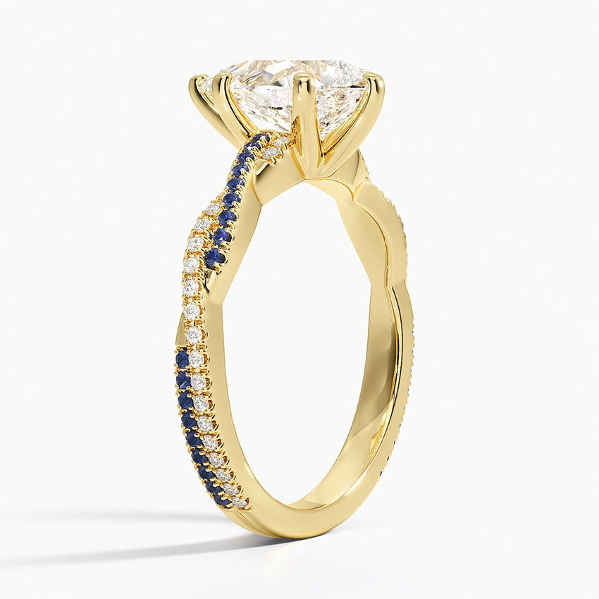 Petite Luxe Twisted Vine Sapphire and Diamond Ring (1/8 ct. tw.) - Pear Cut Center Stone