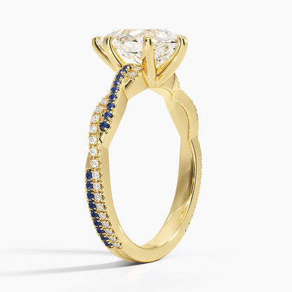 Petite Luxe Twisted Vine Sapphire and Diamond Ring (1/8 ct. tw.) - Pear Cut Center Stone