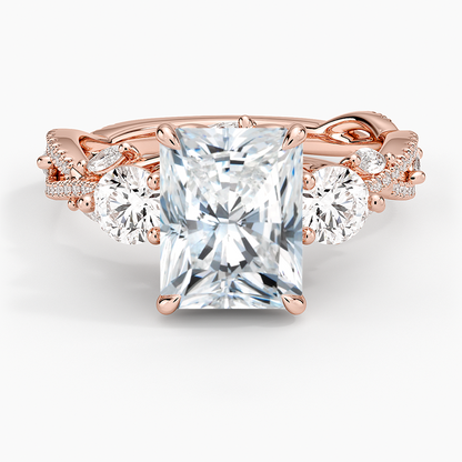 Luxe Secret Garden Three Stone Diamond Ring (1 ct. tw.) - Radiant Cut Center Stone