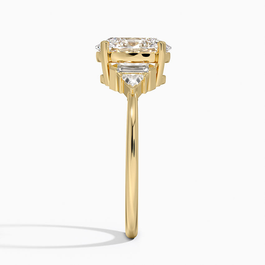Edie Art Deco Diamond Ring (1/4 ct. tw.) - Oval Center Stone