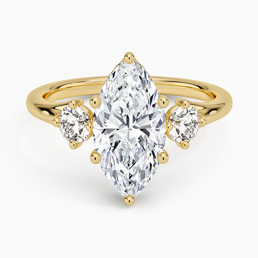 Luxe Floating Three Stone Diamond Ring (1/3 ct. tw.) - Marquise Cut Center Stone