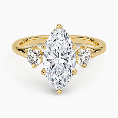 Luxe Floating Three Stone Diamond Ring (1/3 ct. tw.) - Marquise Cut Center Stone