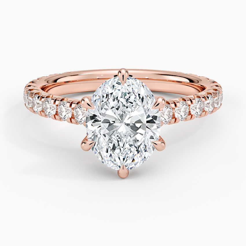Sienna Three-Quarter Coverage Diamond Ring - Oval Center Stone