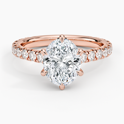 Sienna Three-Quarter Coverage Diamond Ring - Oval Center Stone