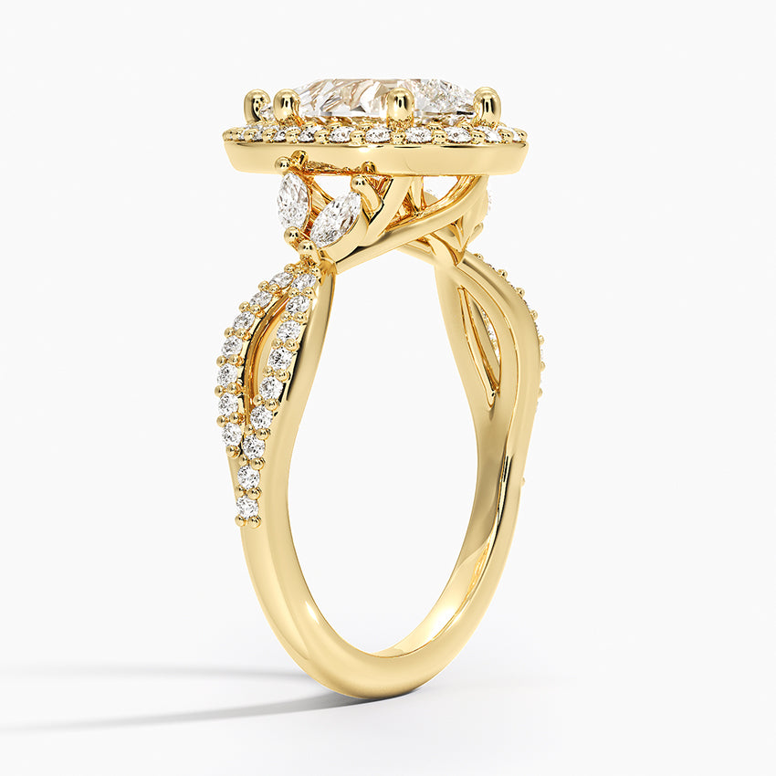 Luxe Willow Halo Diamond Ring (2/5 ct. tw.) - Pear Center Stone