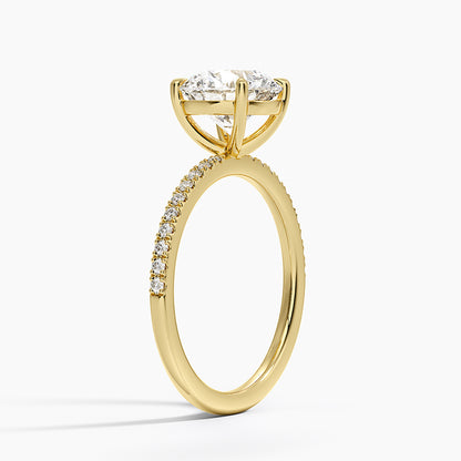 Perfect Fit Half Coverage Diamond Ring - Round Cut Center Stone