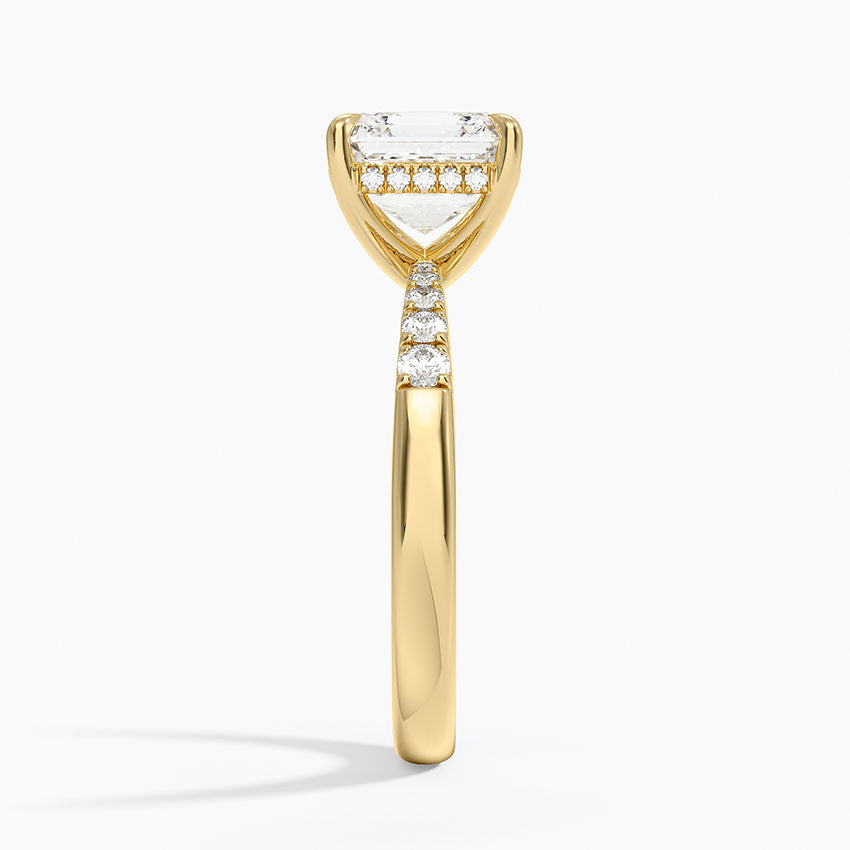 Bella Hidden Halo Diamond Ring (1/5 ct. tw.) - Asscher Cut Center Stone