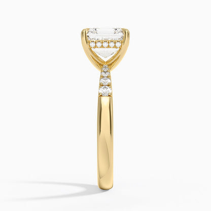 Bella Hidden Halo Diamond Ring (1/5 ct. tw.) - Asscher Cut Center Stone