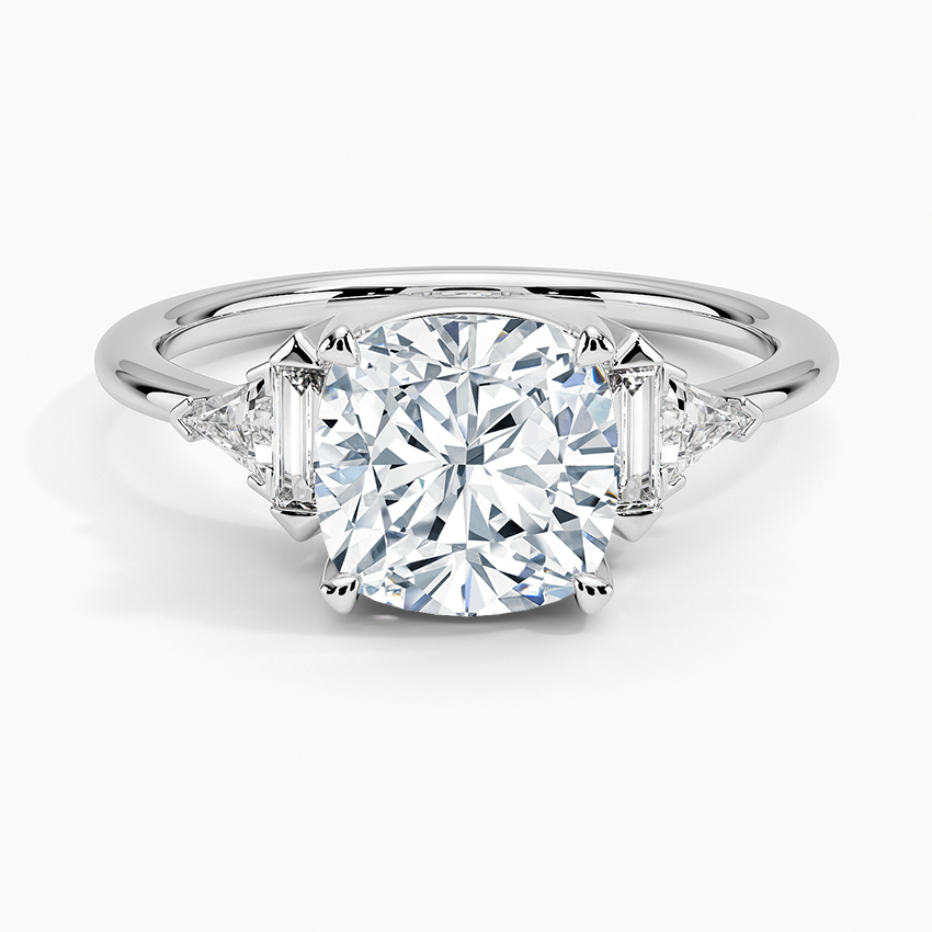 Edie Art Deco Diamond Ring (1/4 ct. tw.) - Cushion Cut Center Stone