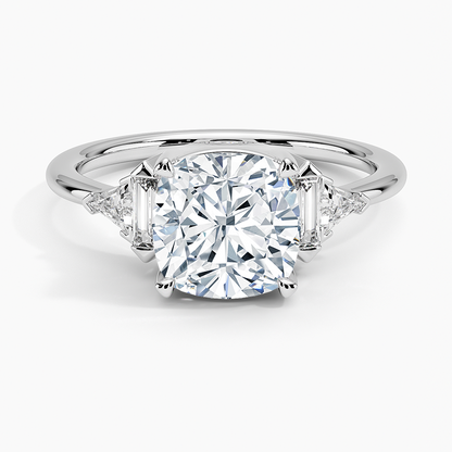 Edie Art Deco Diamond Ring (1/4 ct. tw.) - Cushion Cut Center Stone