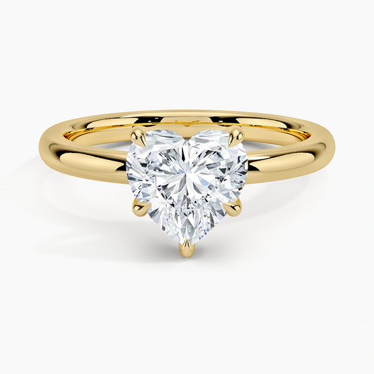 Fairmined 2mm Six-Prong Solitaire Ring - Heart Center Stone