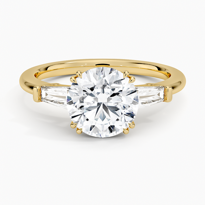 Symphony Double Prong Three Stone Diamond Ring (1/2 ct. tw.) - Round Cut Center Stone