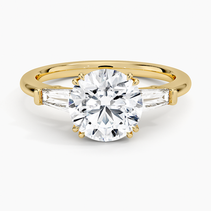 Symphony Double Prong Three Stone Diamond Ring (1/2 ct. tw.) - Round Cut Center Stone