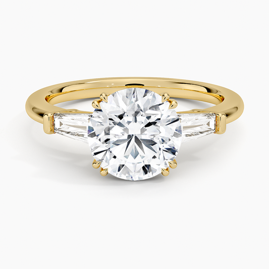Symphony Double Prong Three Stone Diamond Ring (1/2 ct. tw.) - Round Cut Center Stone