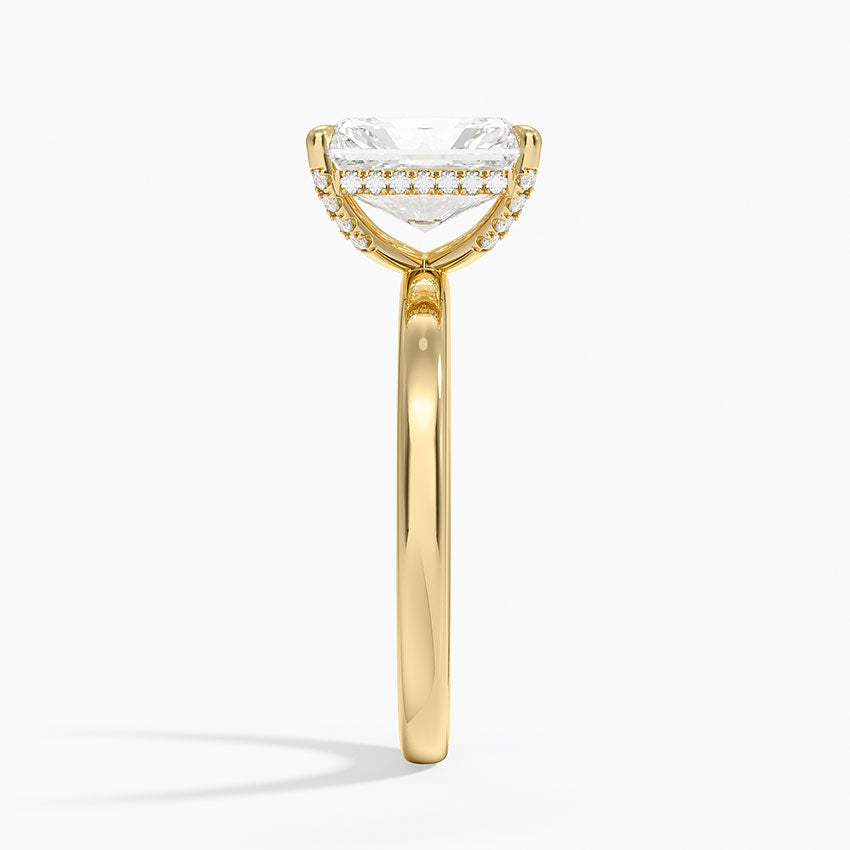 Lumiere 2mm Diamond Ring (1/8 ct. tw.) - Radiant Cut Center Stone