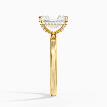 Lumiere 2mm Diamond Ring (1/8 ct. tw.) - Radiant Cut Center Stone