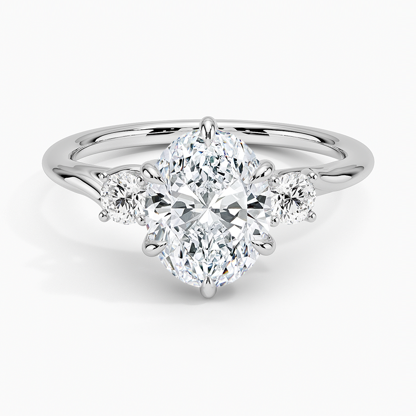 Delilah Three Stone Diamond Ring - Oval Center Stone