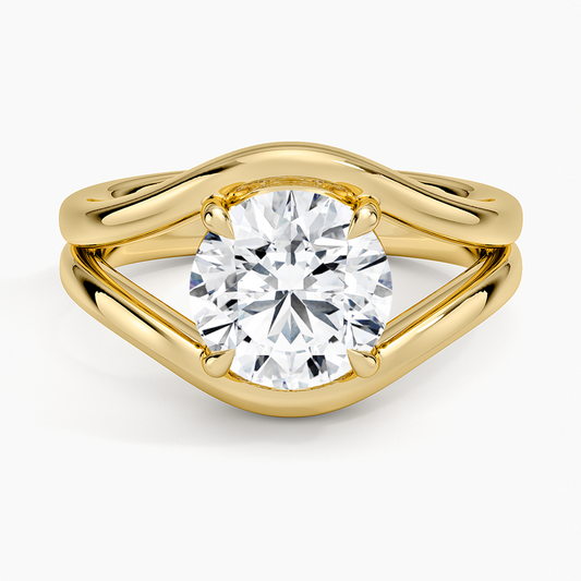 Frame Solitaire Ring - Round Center Stone