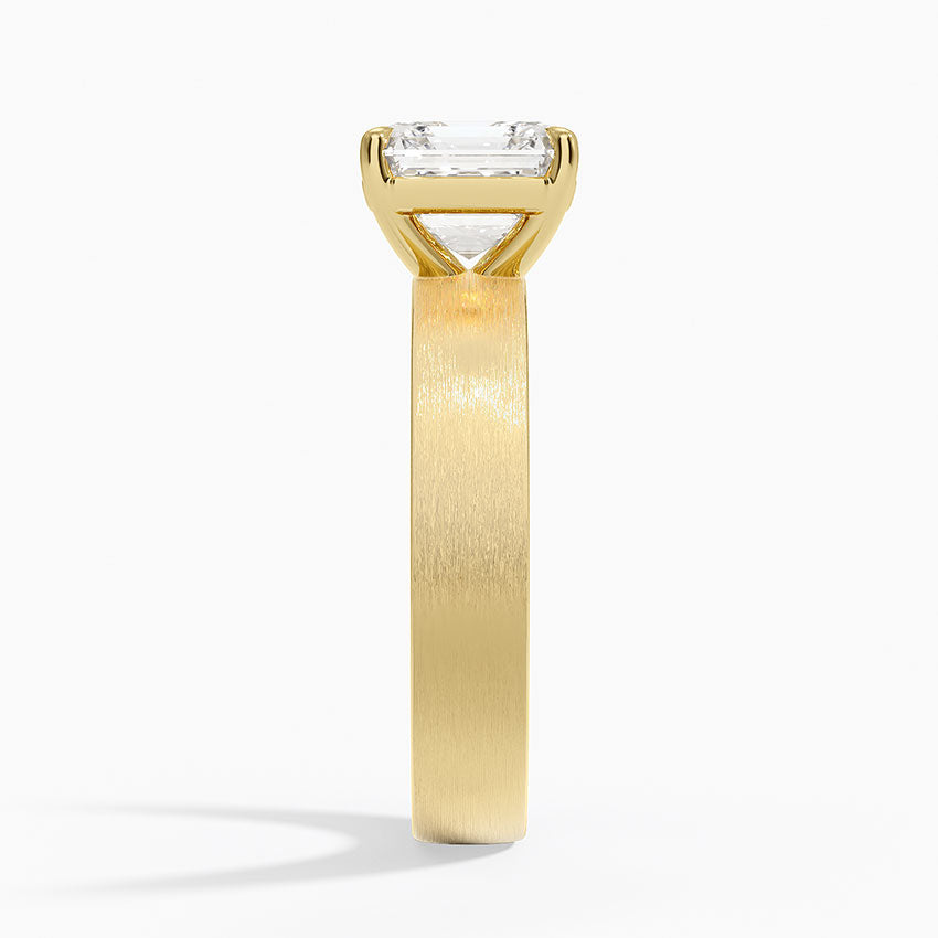Peyton 4mm Satin Finish Solitaire Ring - Asscher Cut Center Stone
