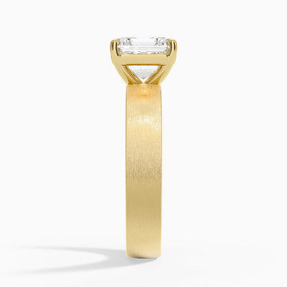 Peyton 4mm Satin Finish Solitaire Ring - Asscher Cut Center Stone