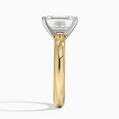 Comfort Fit 3mm Ring - Emerald Cut Center Stone