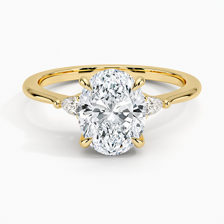 Aria Three Stone Diamond Ring (1/10 ct. tw.) - Oval Center Stone