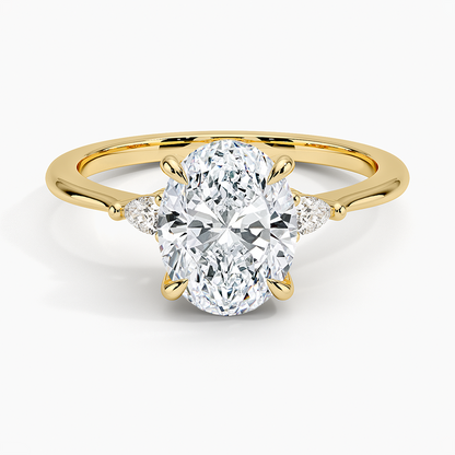 Aria Three Stone Diamond Ring (1/10 ct. tw.) - Oval Center Stone