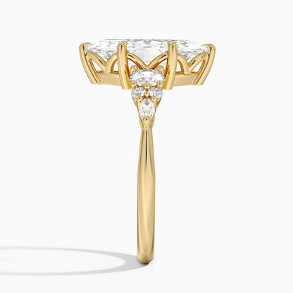 Nadia Three Stone Diamond Ring - Marquise Center Stone