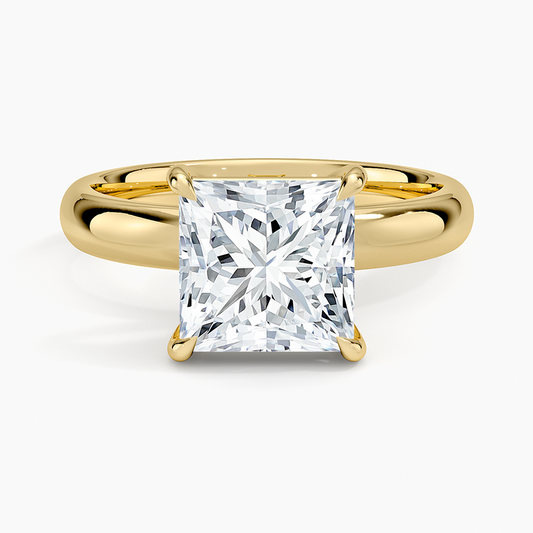 Audrey Perfect Fit 3mm Solitaire Ring - Princess Cut Center Stone