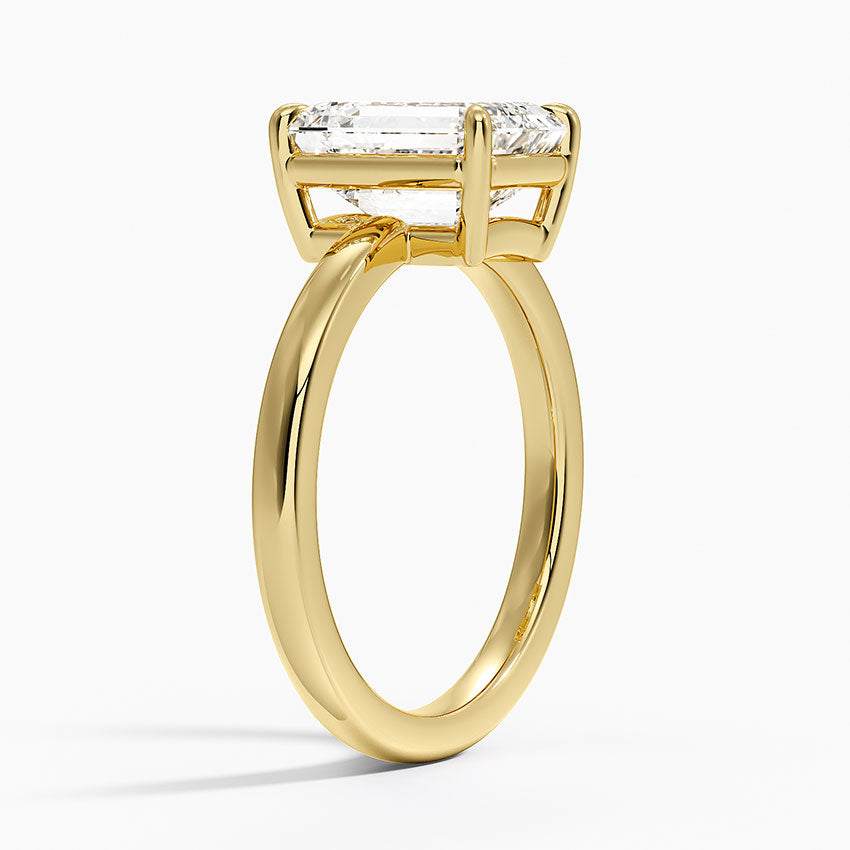 Dara Low-Profile Solitaire Ring - Emerald Cut Center Stone