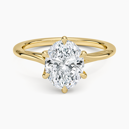 Delilah Twist Solitaire Ring - Oval Cut Center Stone