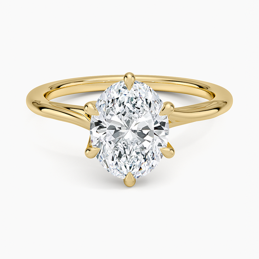 Delilah Twist Solitaire Ring - Oval Cut Center Stone