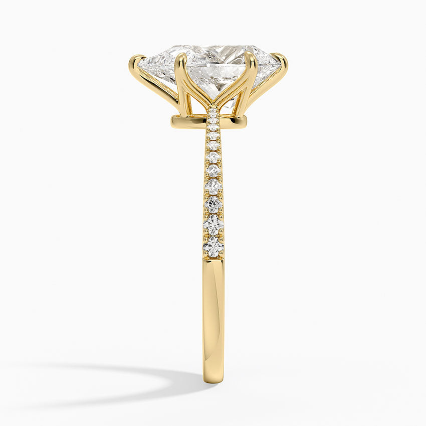 Elena Diamond Ring - Pear Cut Center Stone