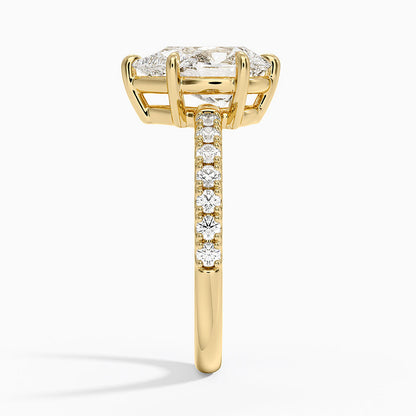 Dara Low-Profile Diamond Ring - Pear Center Stone
