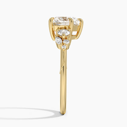 Camellia Three Stone Diamond Ring (1/3 ct. tw.) - Heart Cut Center Stone
